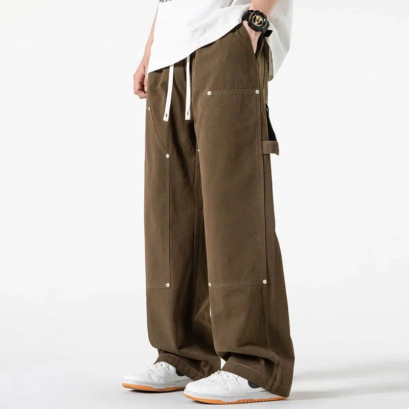Straight Wide-leg Cargo Jeans