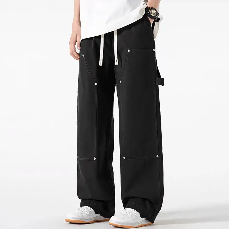 Straight Wide-leg Cargo Jeans