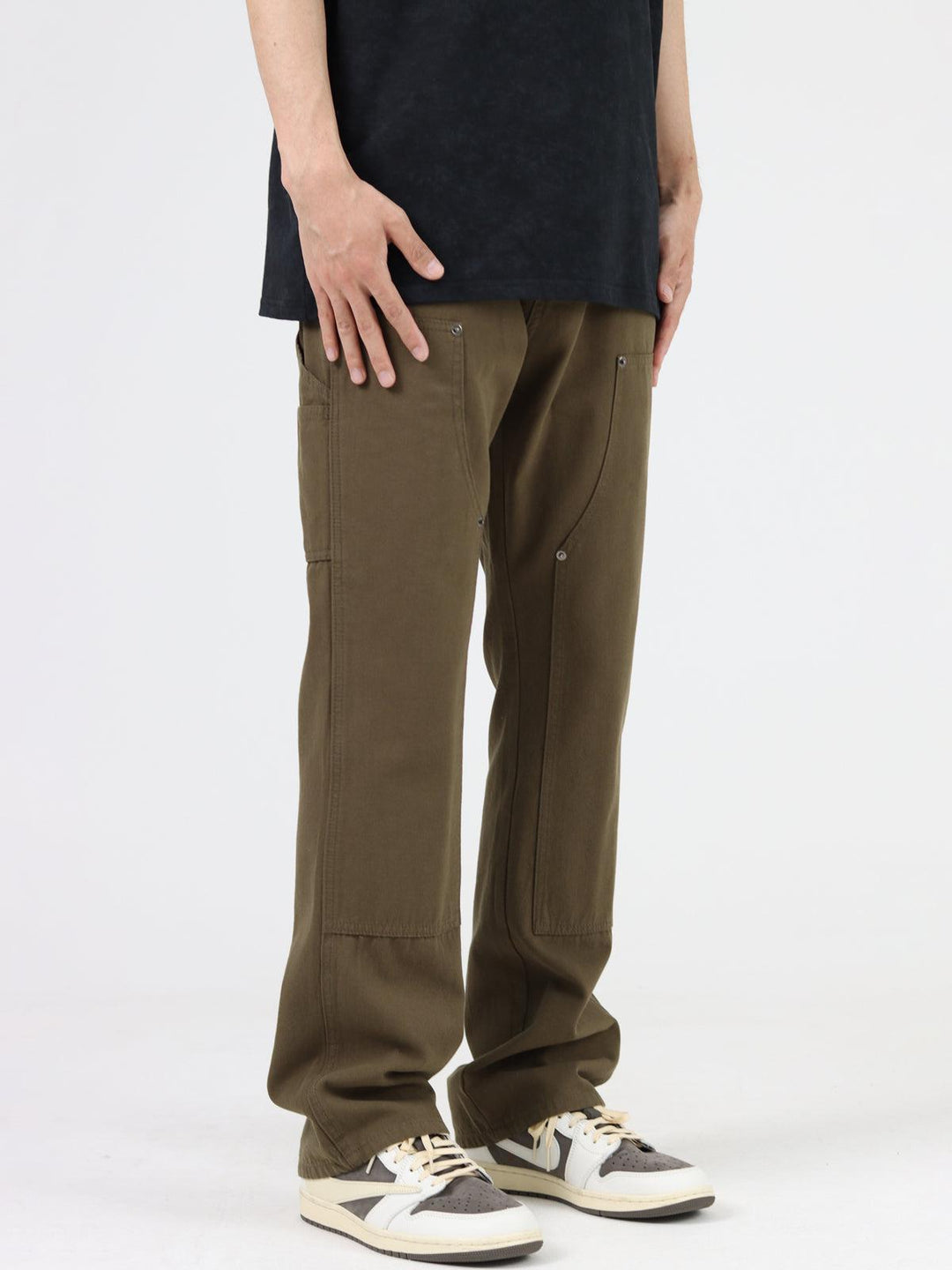 Straight-leg Denim Flared Trousers