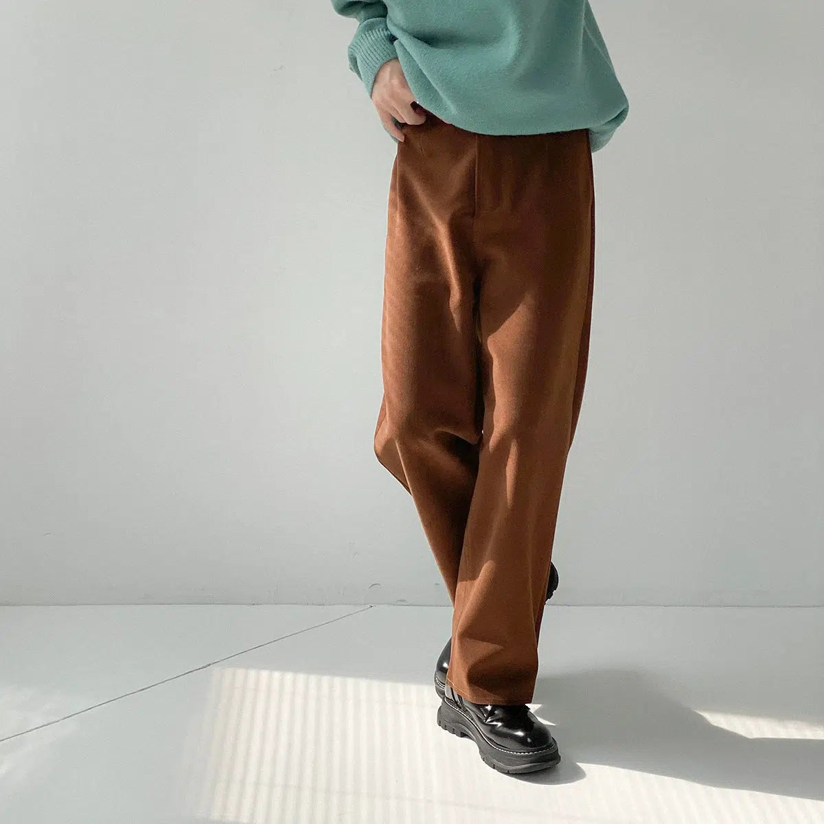 Straight-leg Woolen Pants