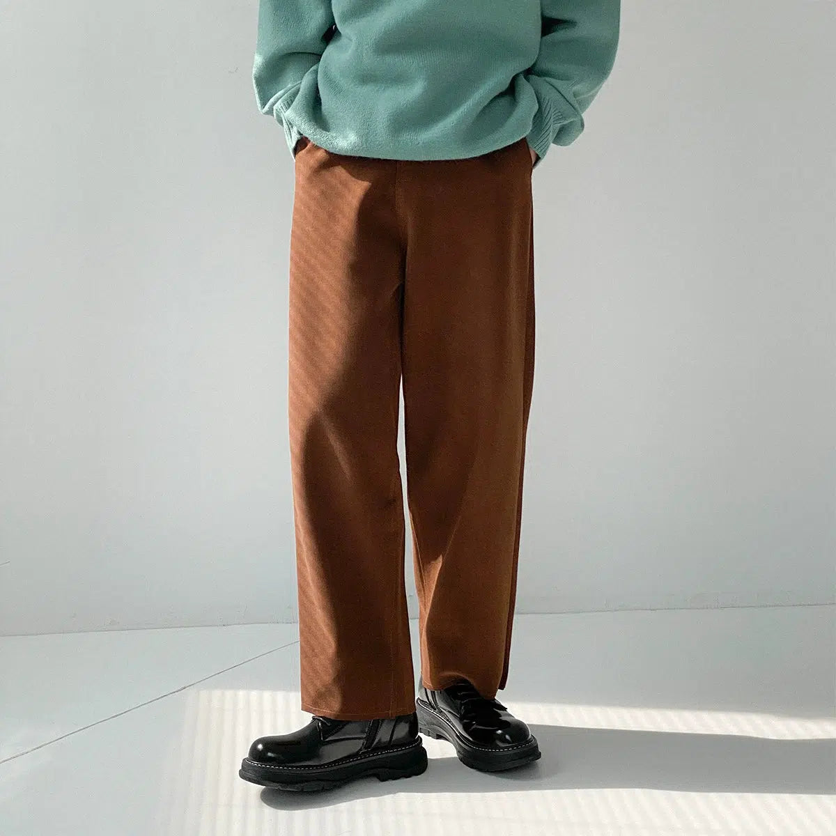 Straight-leg Woolen Pants