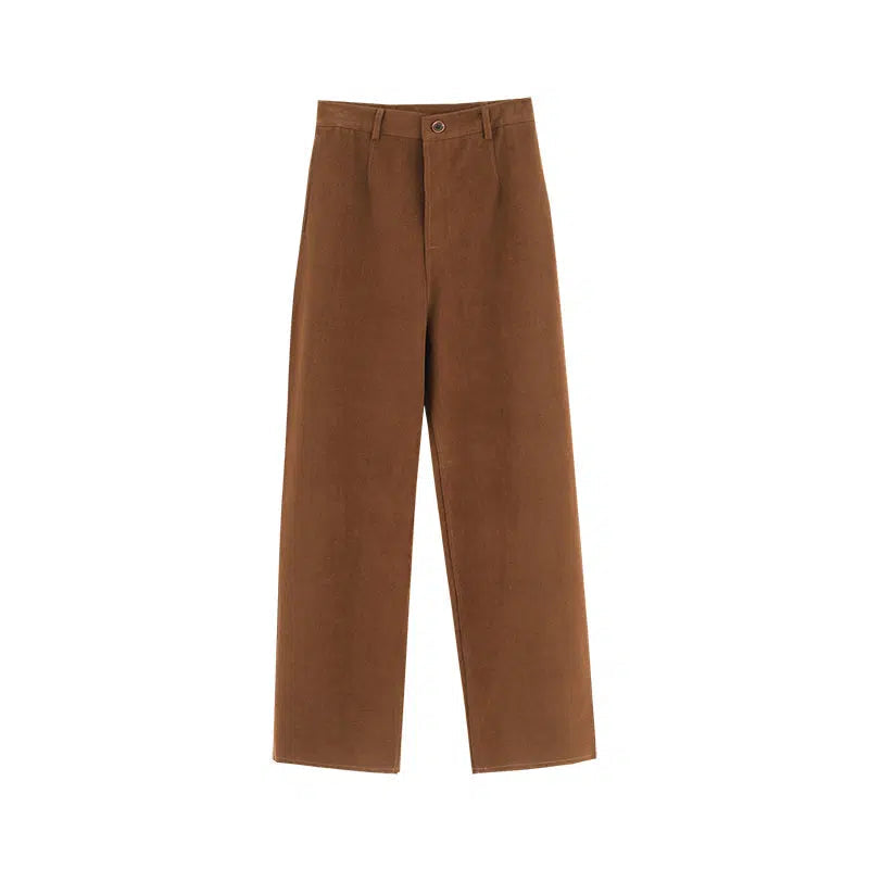 Straight-leg Woolen Pants