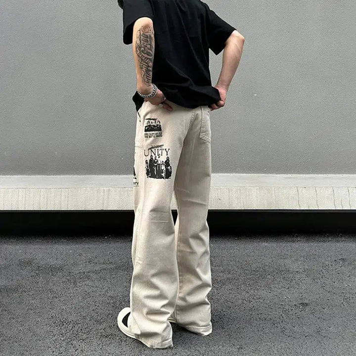 Streetwear Graphic Print Jeans