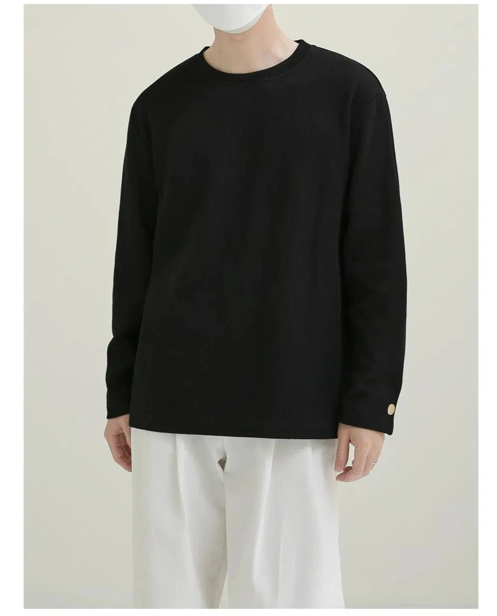 Stretch Solid Color Long Sleeve T-shirt