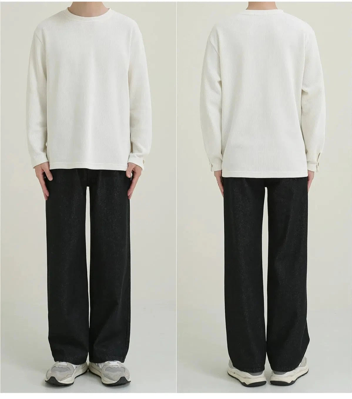 Stretch Solid Color Long Sleeve T-shirt