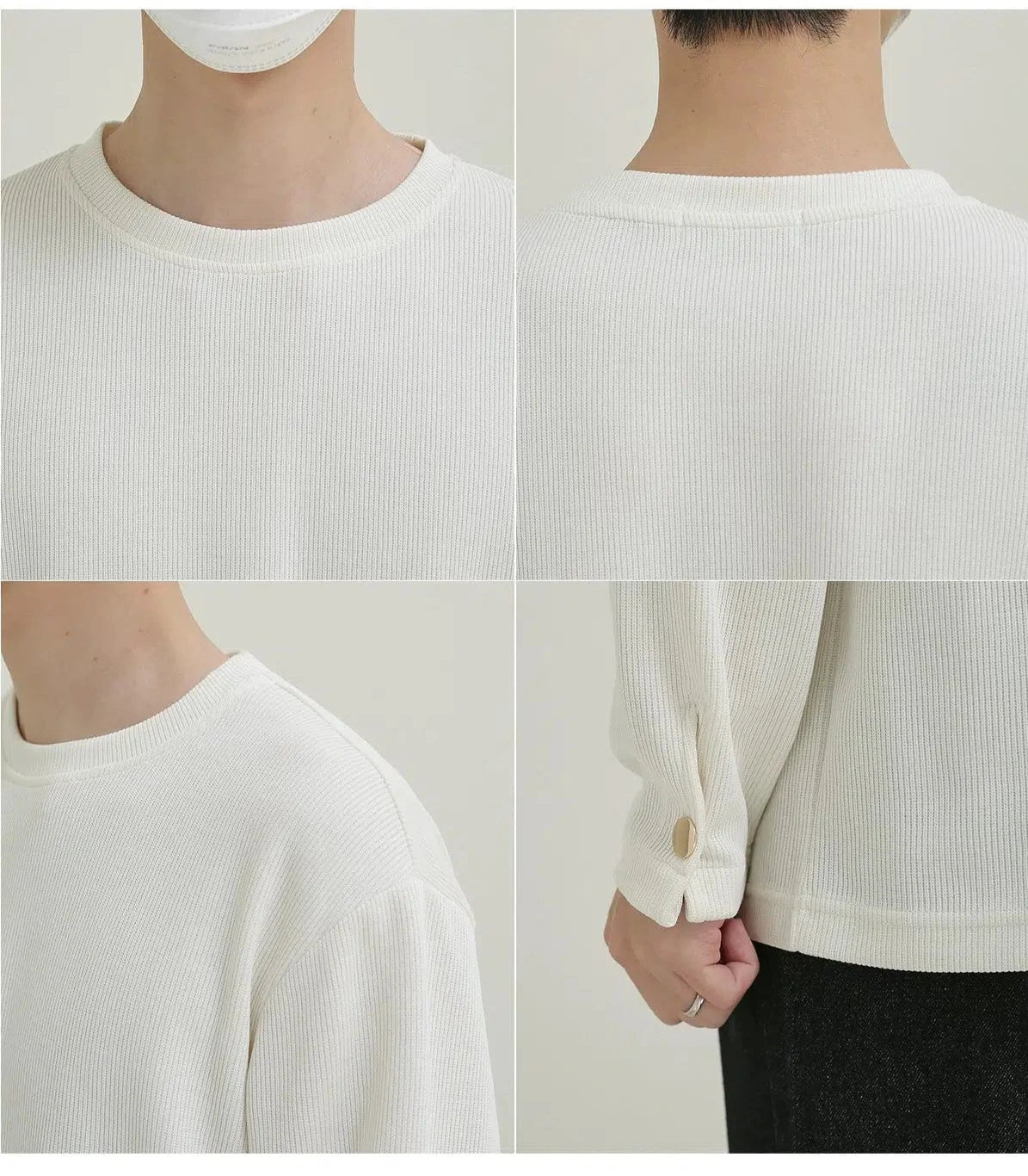 Stretch Solid Color Long Sleeve T-shirt