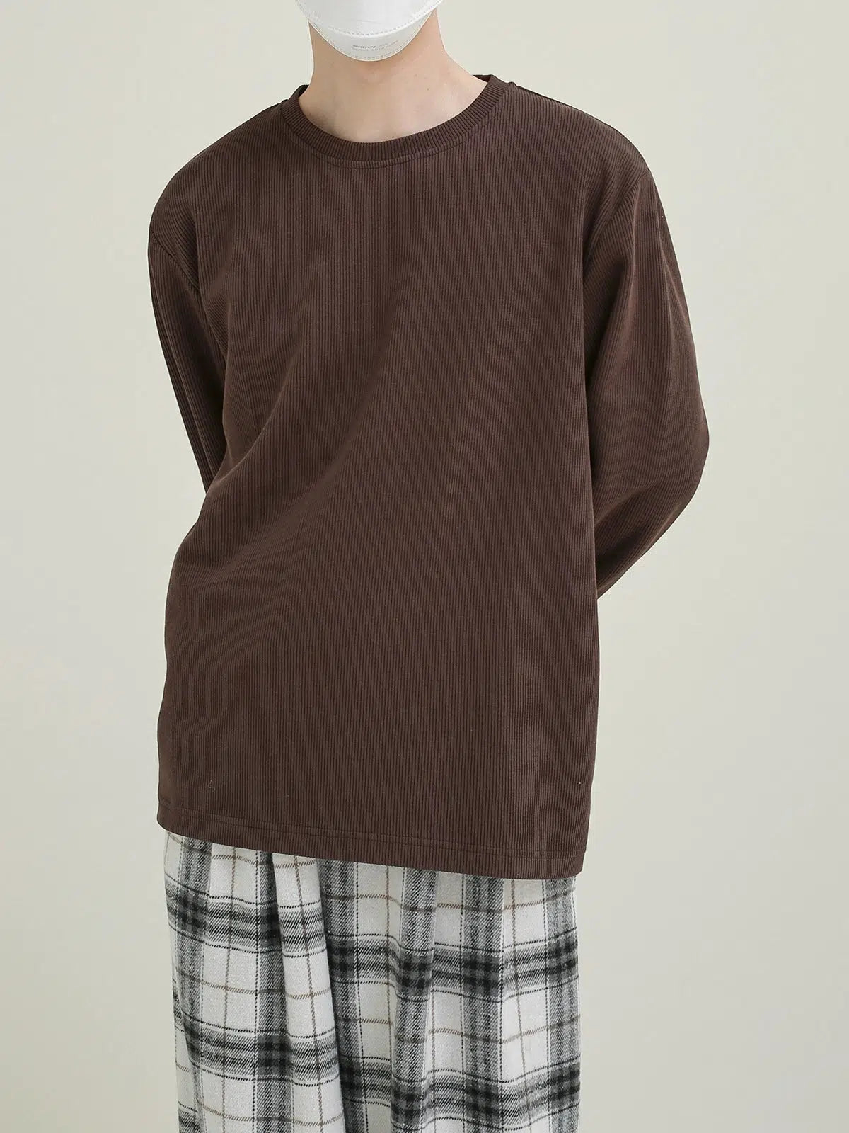 Stretch Solid Color Long Sleeve T-shirt