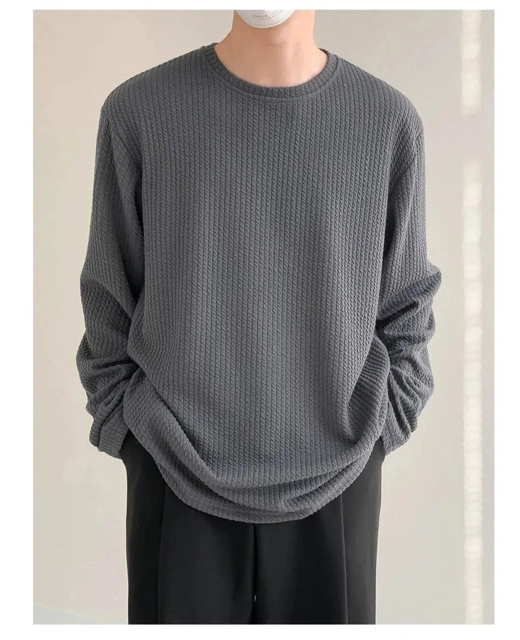 Stripe Anti-wrinkle Round Neck Bottoming Shirt