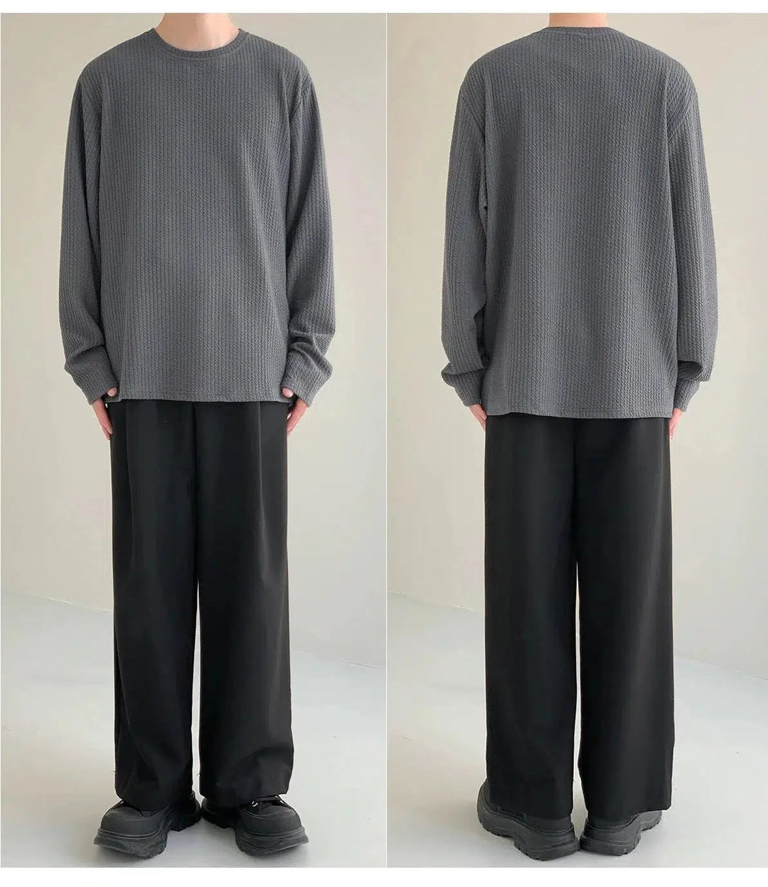 Stripe Anti-wrinkle Round Neck Bottoming Shirt