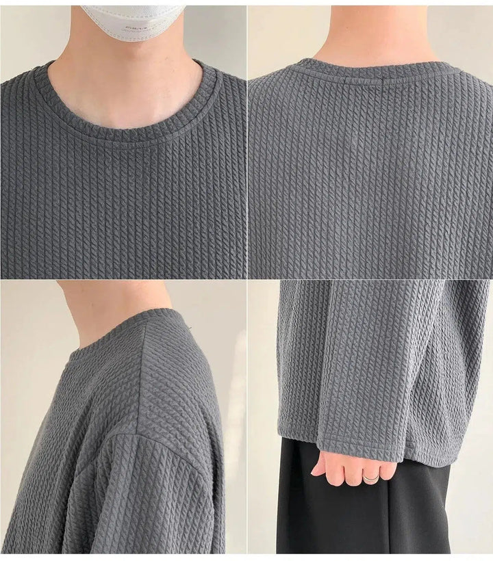Stripe Anti-wrinkle Round Neck Bottoming Shirt