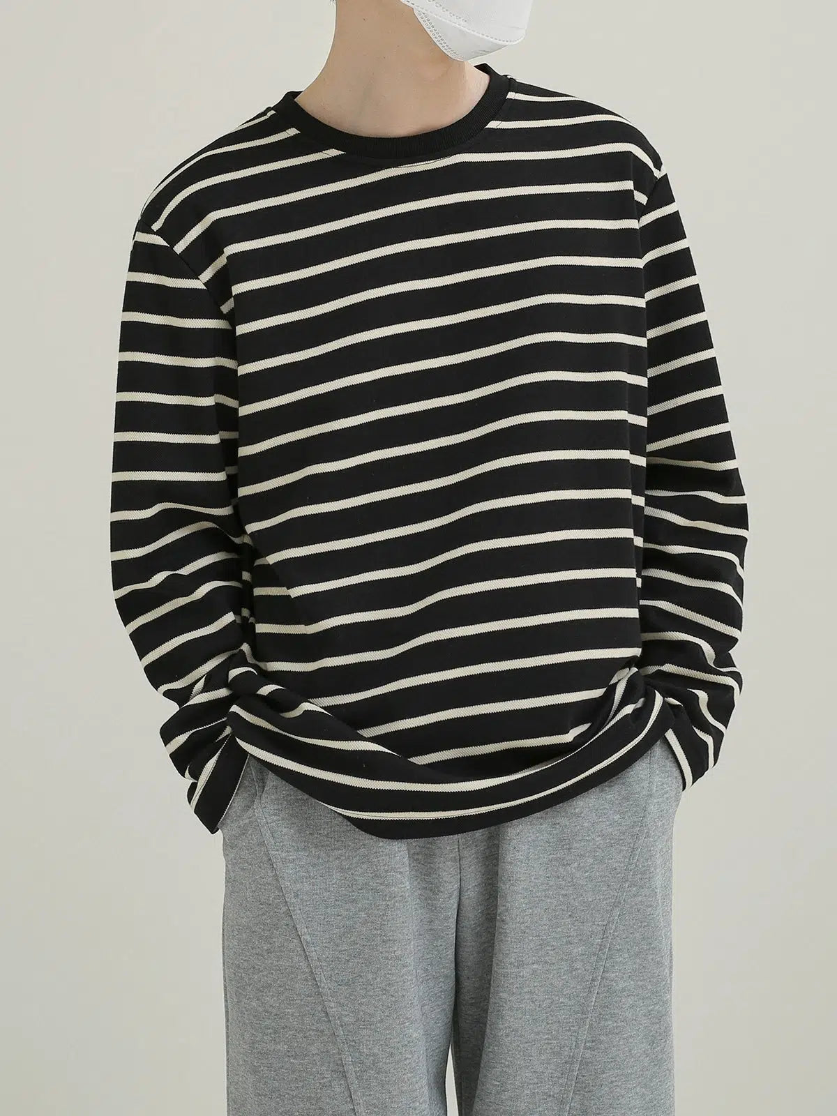 Striped Crew Neck Sweatshirt