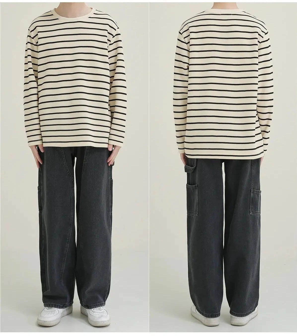 Striped Crew Neck Sweatshirt