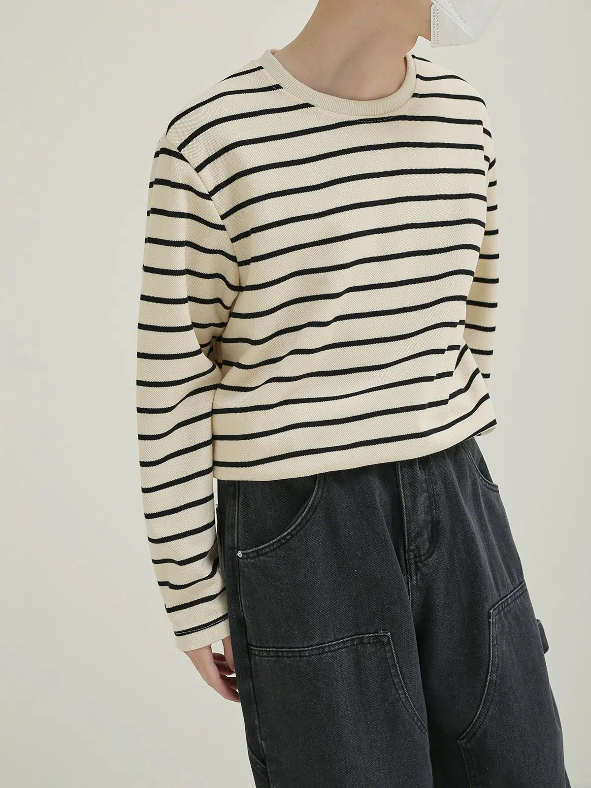Striped Crew Neck Sweatshirt