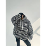 Striped Fleece Hooded Sweatshirt