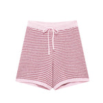 Striped Knit Polo Shirt Pants Set