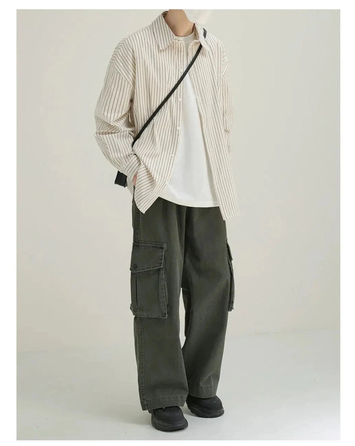 Striped Long Sleeve Overshirt