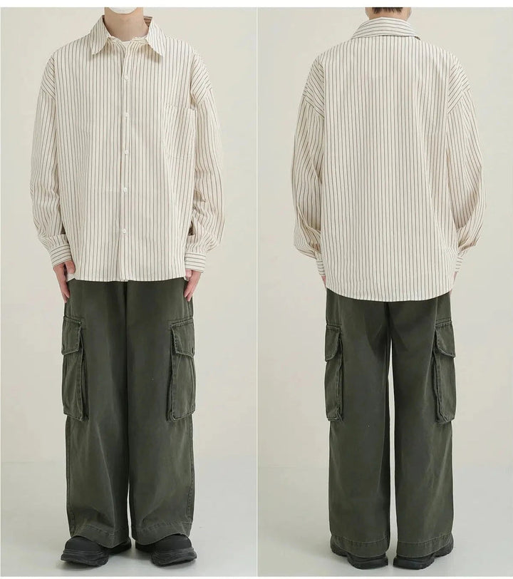 Striped Long Sleeve Overshirt