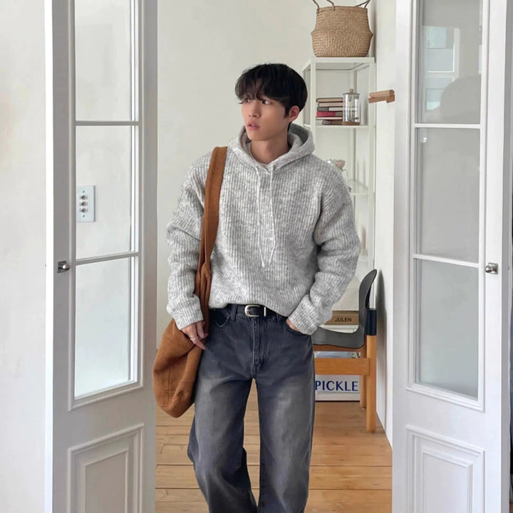 Striped Loose Fit Hooded Sweater