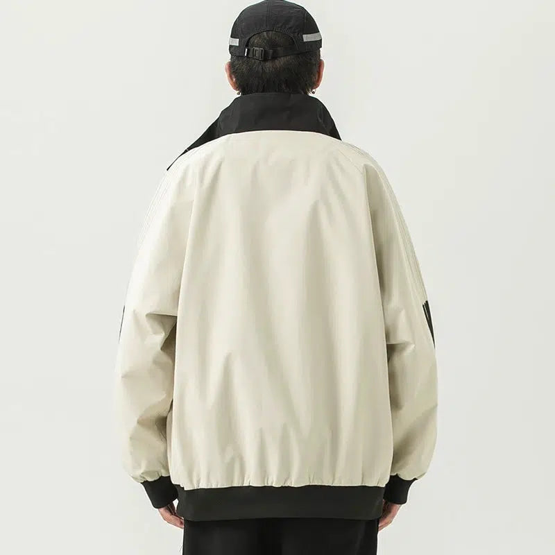 Striped Windproof Outdoor Jacket
