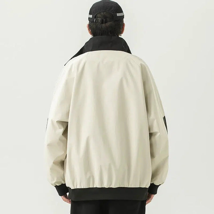 Striped Windproof Outdoor Jacket