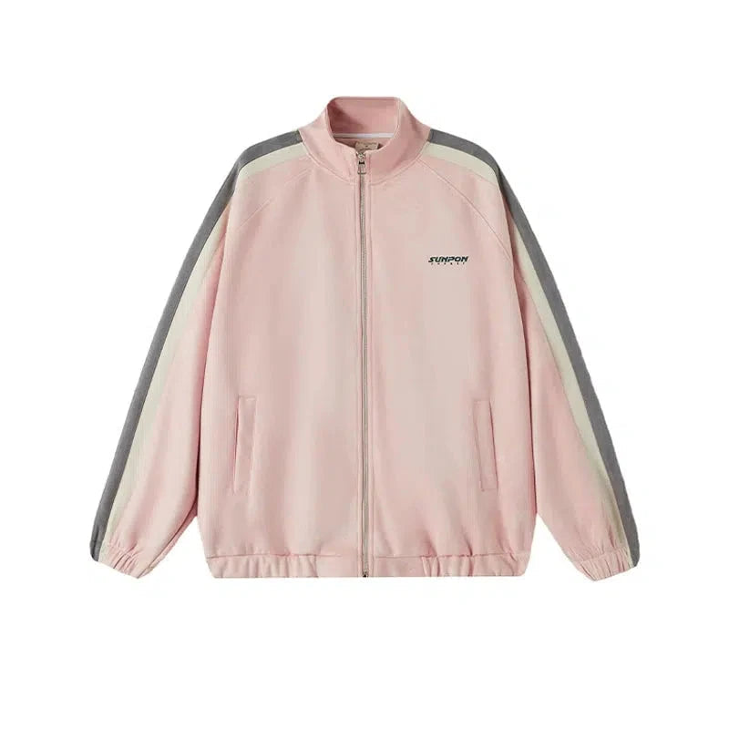 Striped Zip-Up Track Jacket