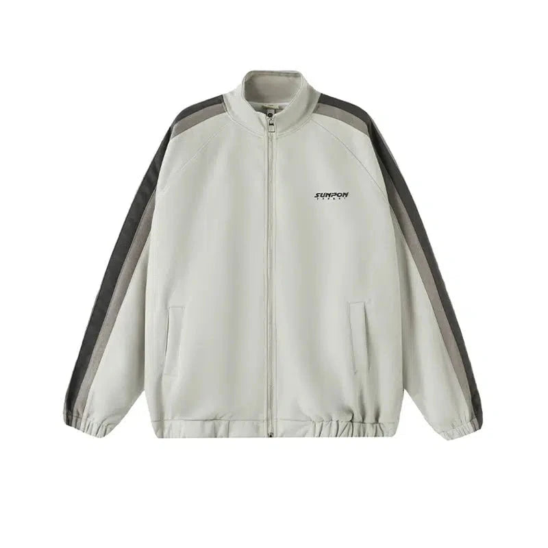 Striped Zip-Up Track Jacket