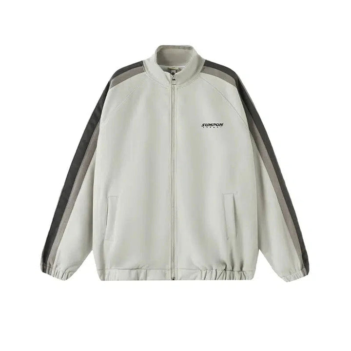 Striped Zip-Up Track Jacket