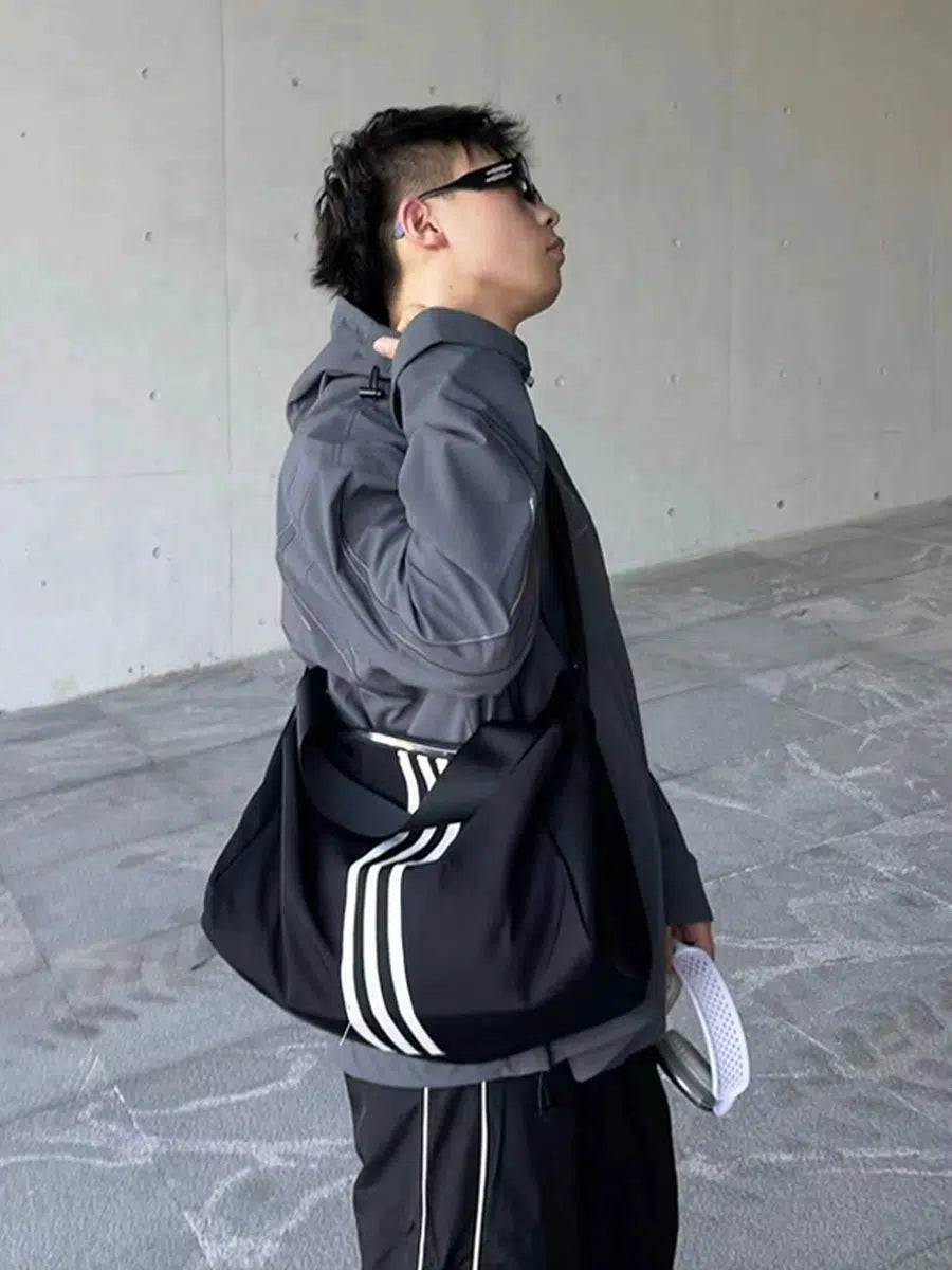 Stripes Sporty Oversized Utility Bag