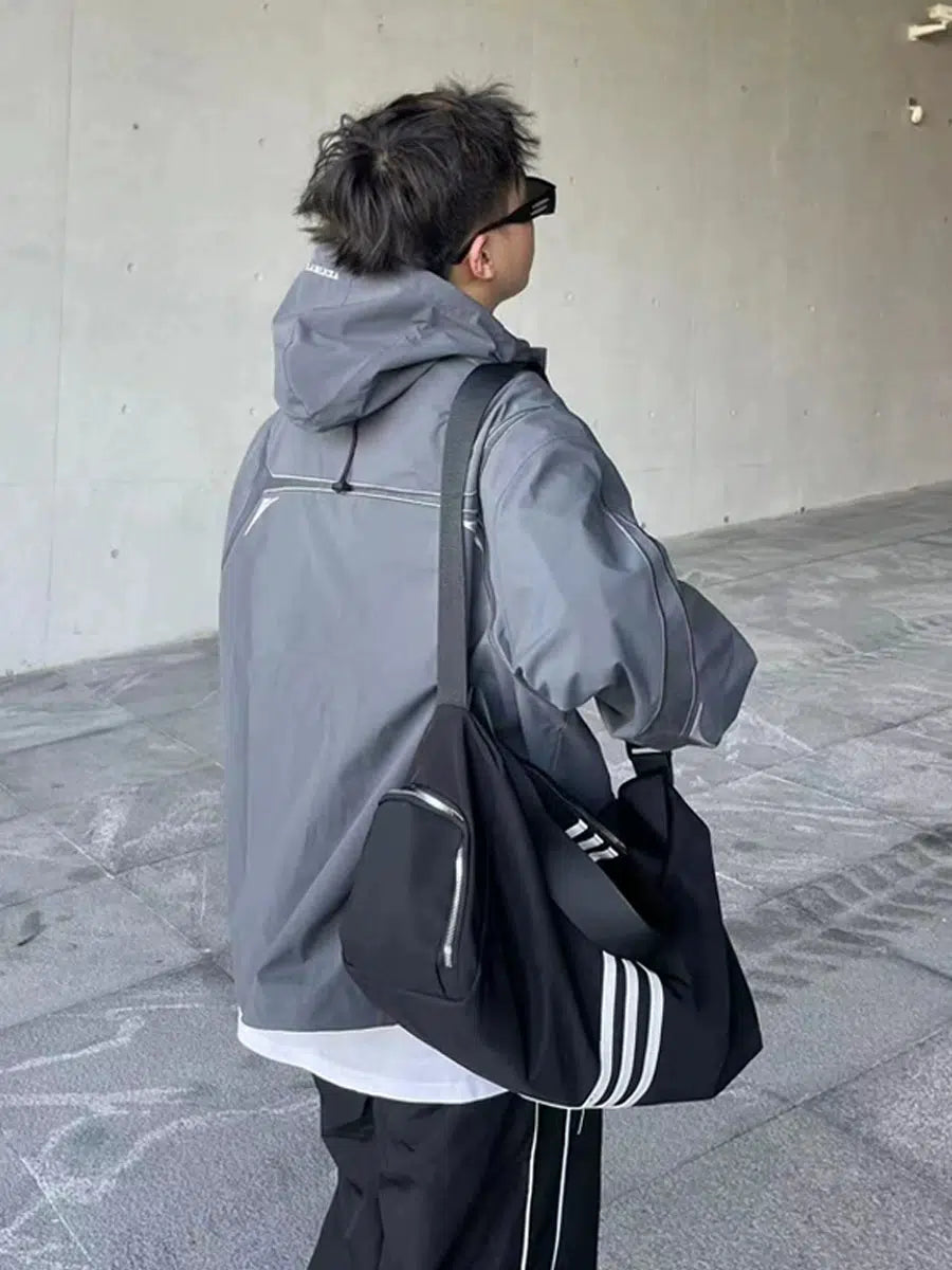 Stripes Sporty Oversized Utility Bag