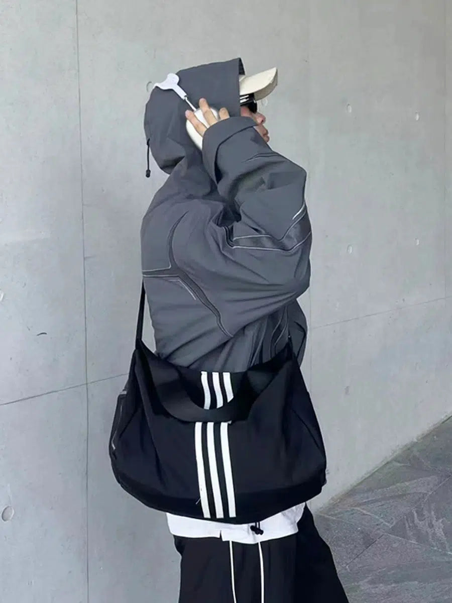 Stripes Sporty Oversized Utility Bag