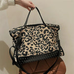 Studded Embellished Leopard Tote Bag