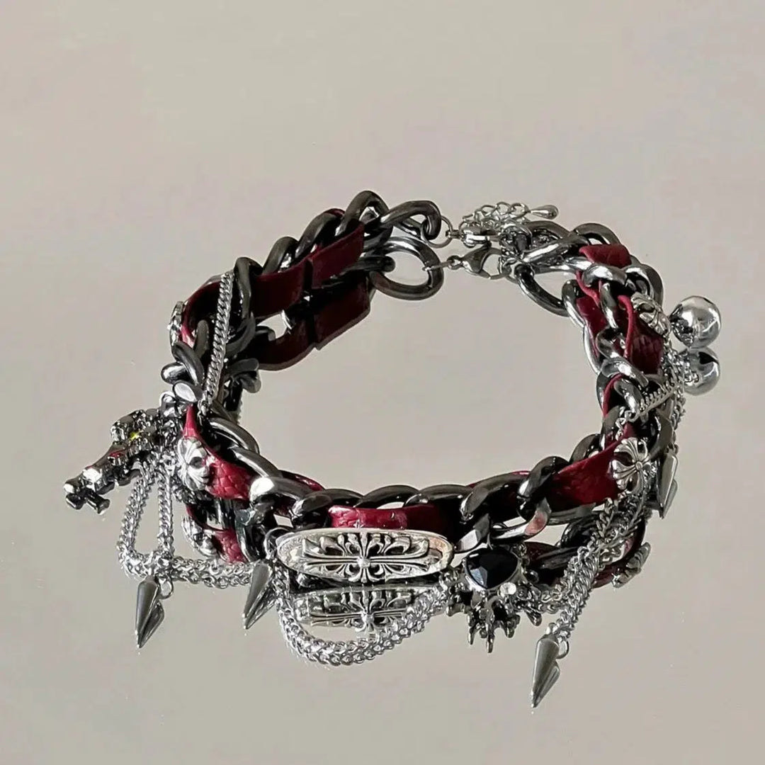 Studded Metal Leather Collar