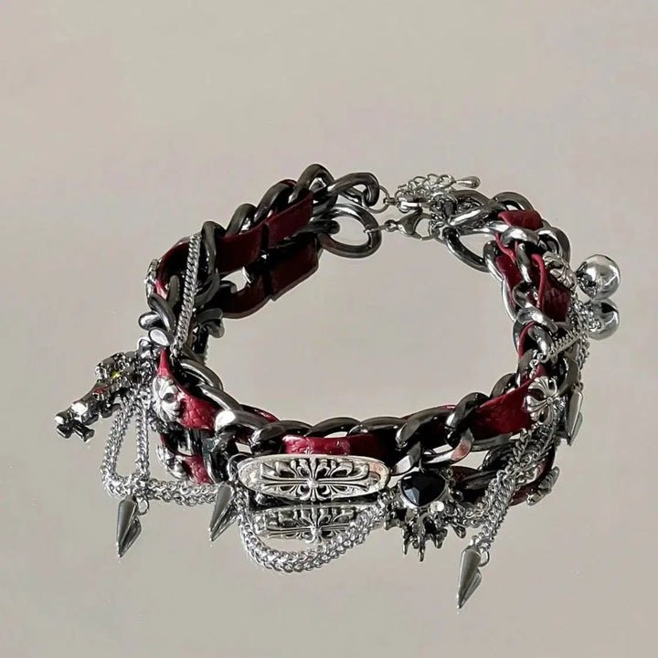 Studded Metal Leather Collar