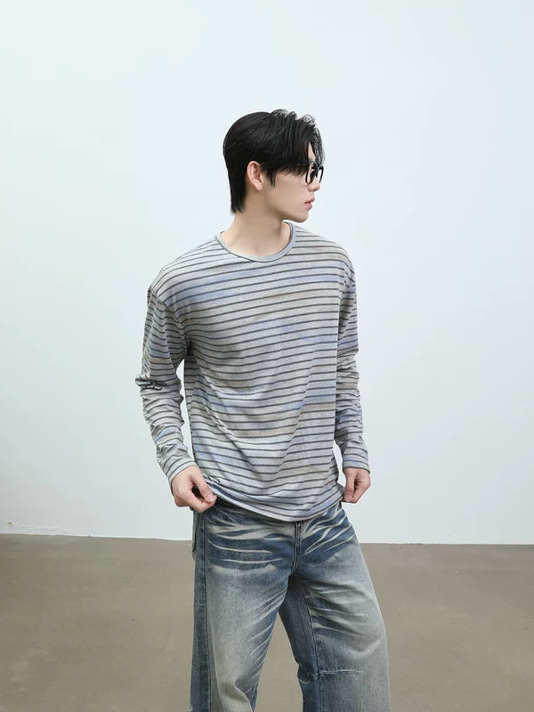 Striped Crew Neck Long Sleeve T-Shirt 4