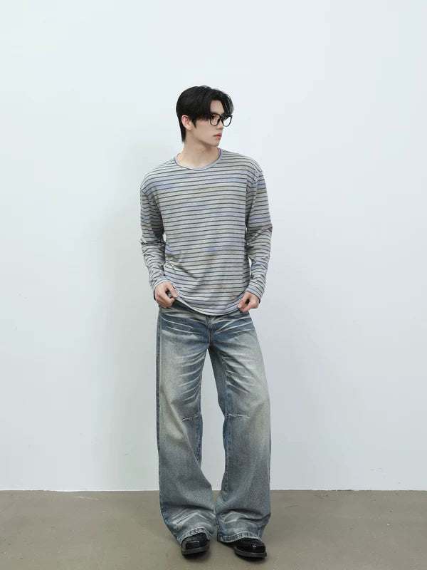 Striped Crew Neck Long Sleeve T-Shirt 5