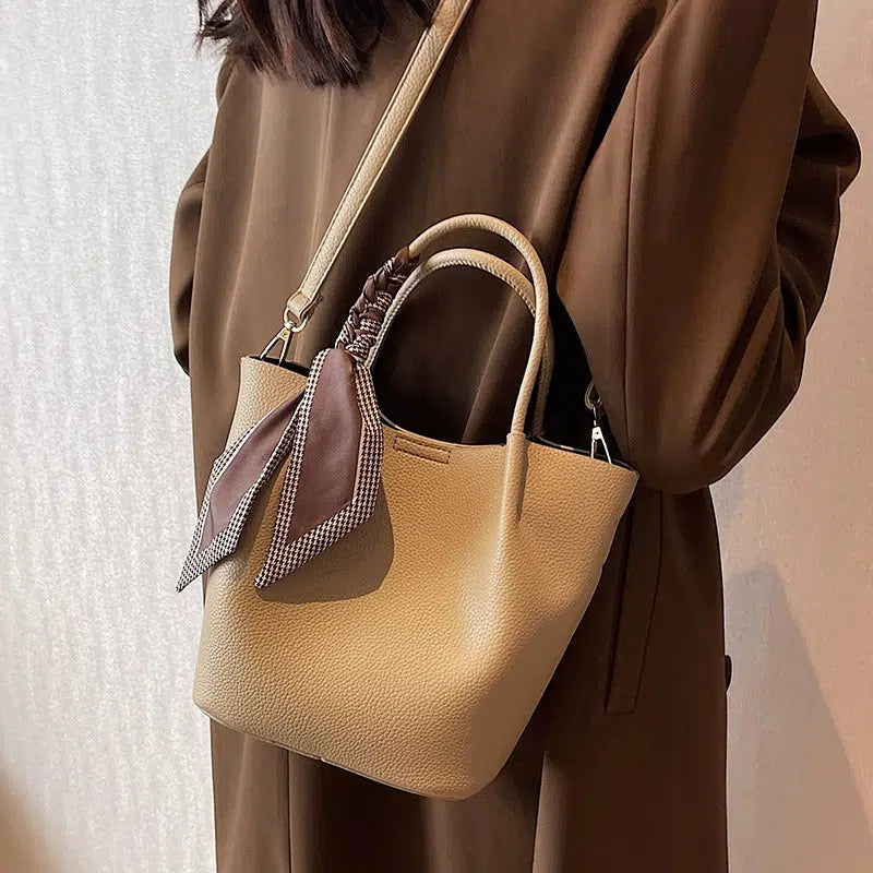 Stylish Bucket Shaped Leather Bag
