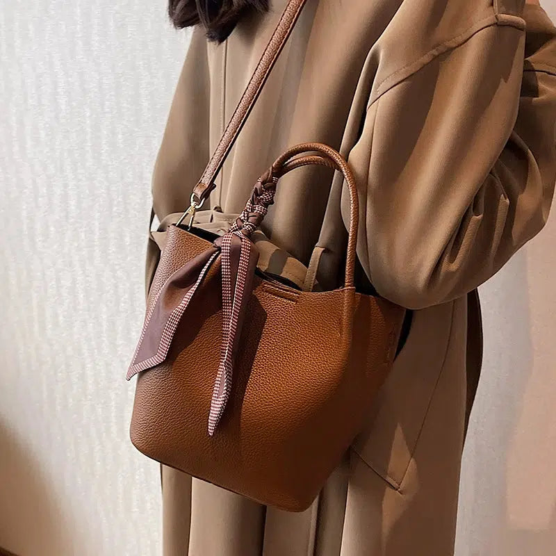 Stylish Bucket Shaped Leather Bag