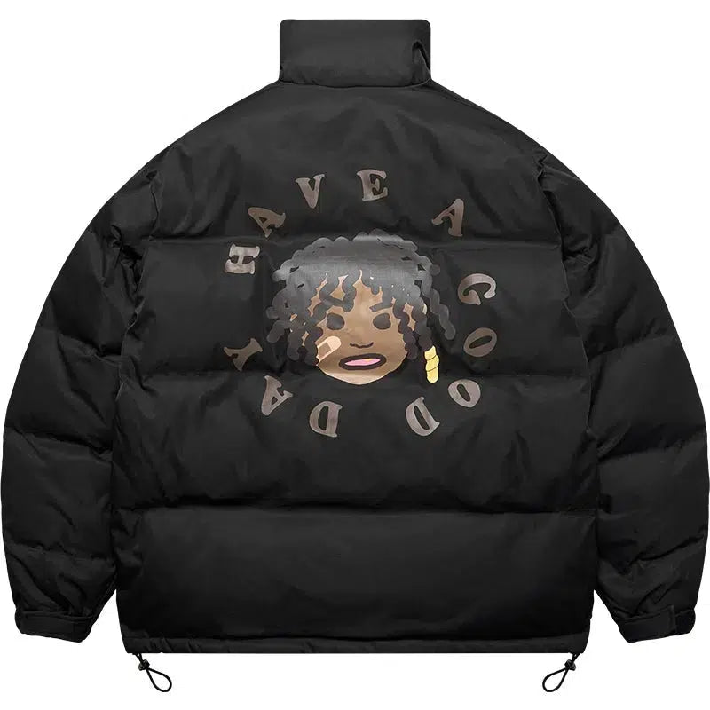 Stylish Cartoon Graphic Down Jacket