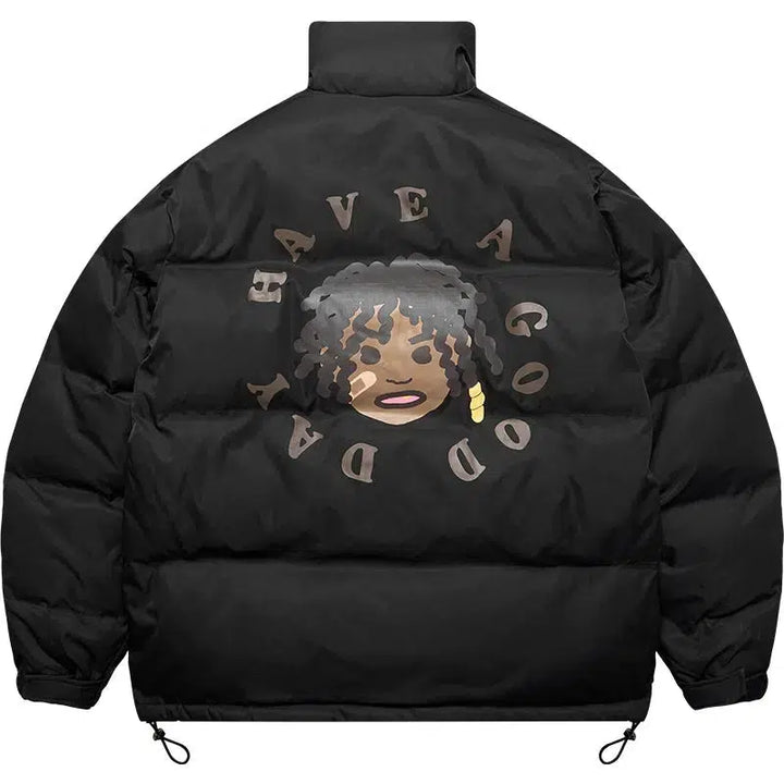 Stylish Cartoon Graphic Down Jacket