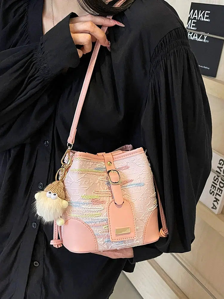 Stylish Embroidered Bucket Bag