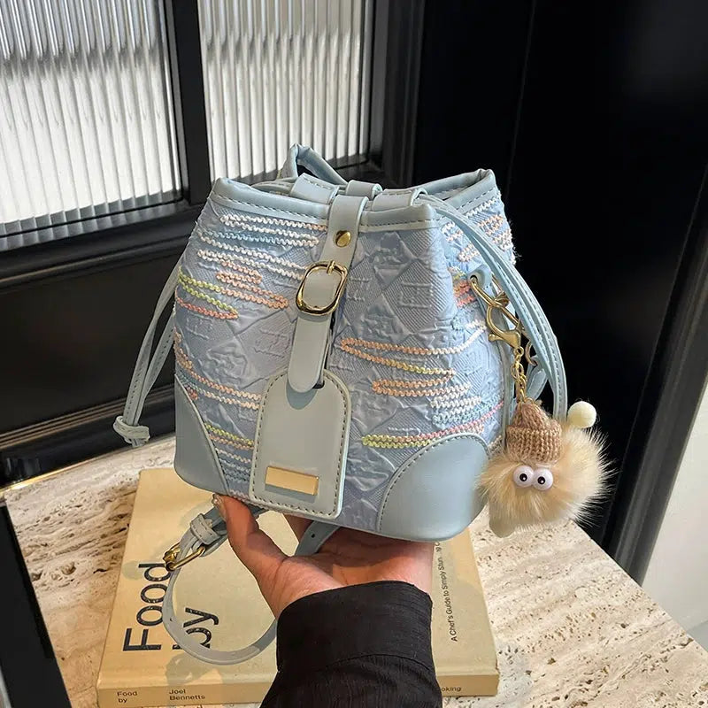 Stylish Embroidered Bucket Bag