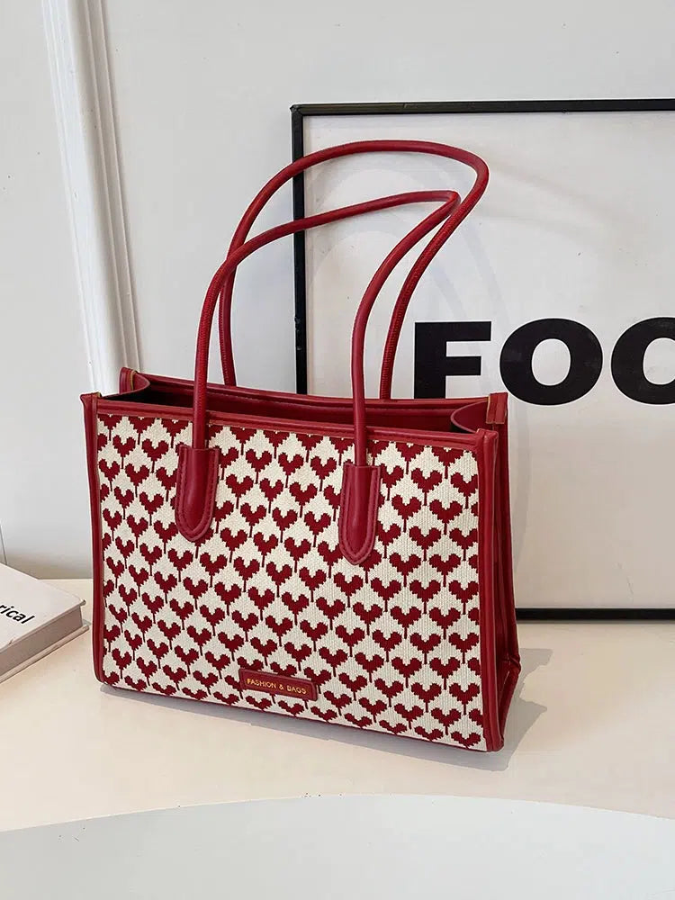 Stylish Heart Pattern Tote Bag