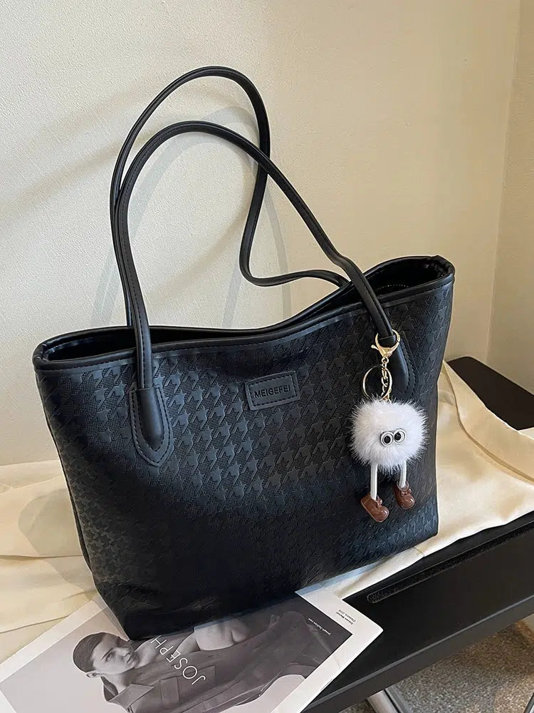 Stylish Houndstooth Tote Bag