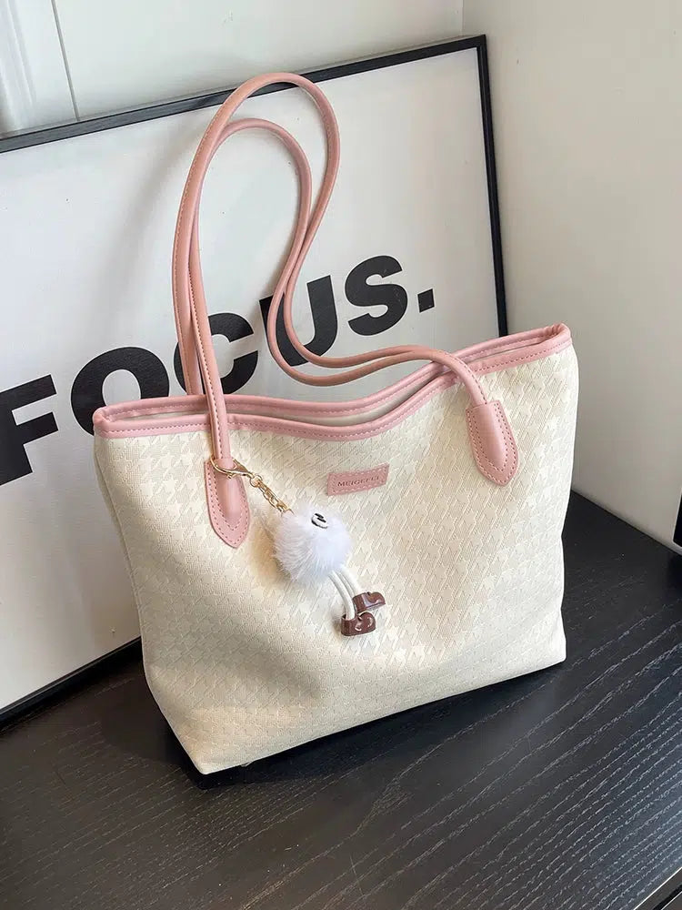 Stylish Houndstooth Tote Bag