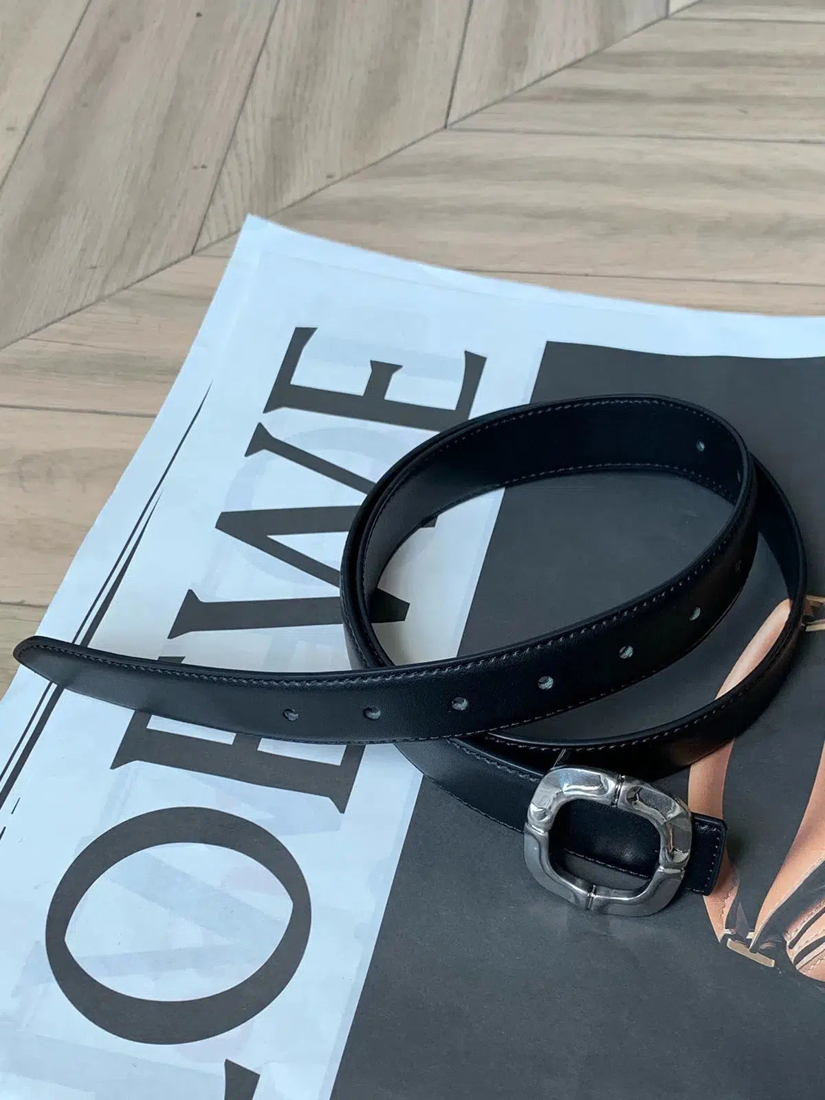 Stylish Leather Belts with Decorative Buckles