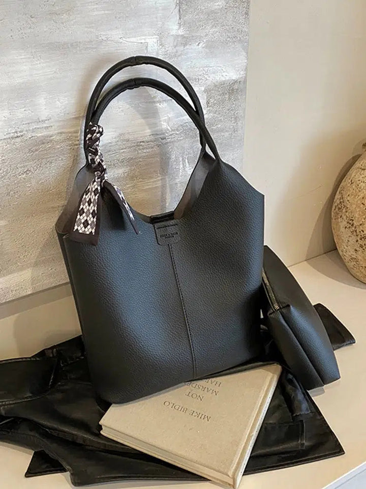Stylish Leather Bucket Bag