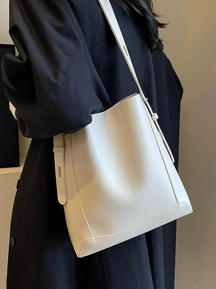 Stylish Leather Bucket Bag