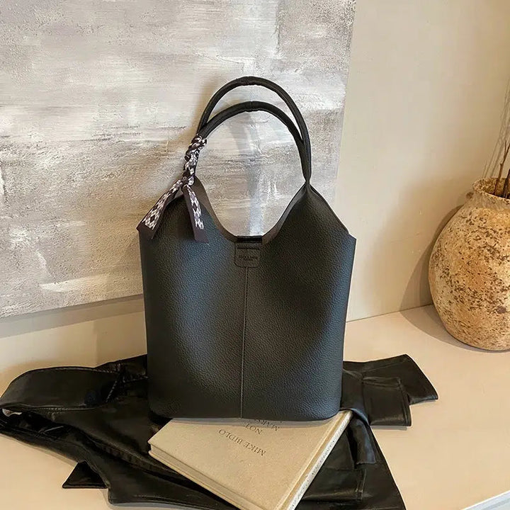Stylish Leather Bucket Bag