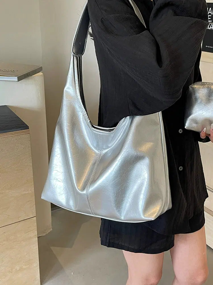 Stylish Leather-Look Tote Bag