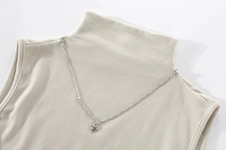 Layered Turtleneck Oversized Shirt